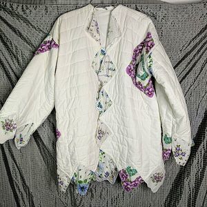 Quilt Coat White Handkerchief Quilted Kimono Jacket